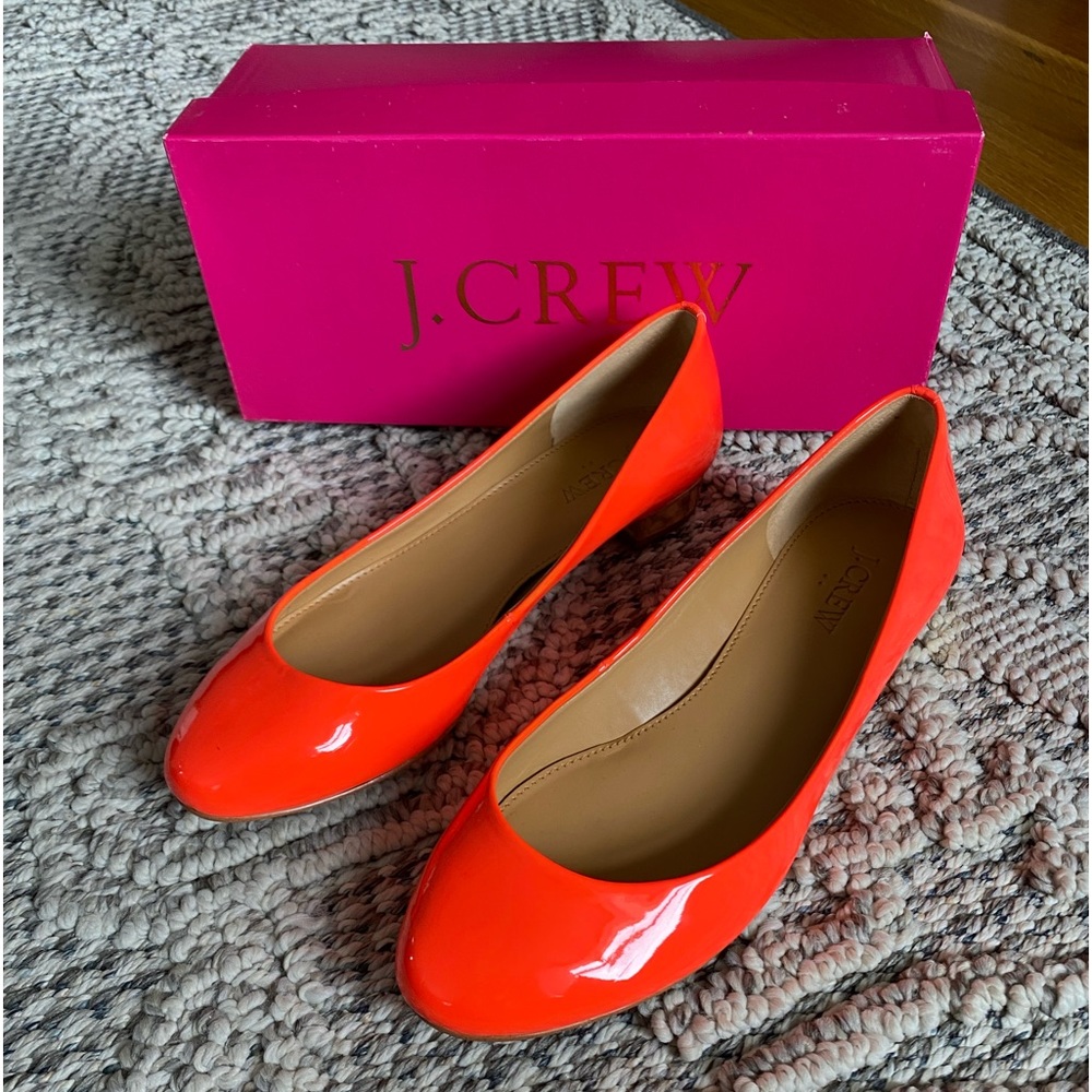 J Crew Orange Flats with Mirror Heel
Size 7